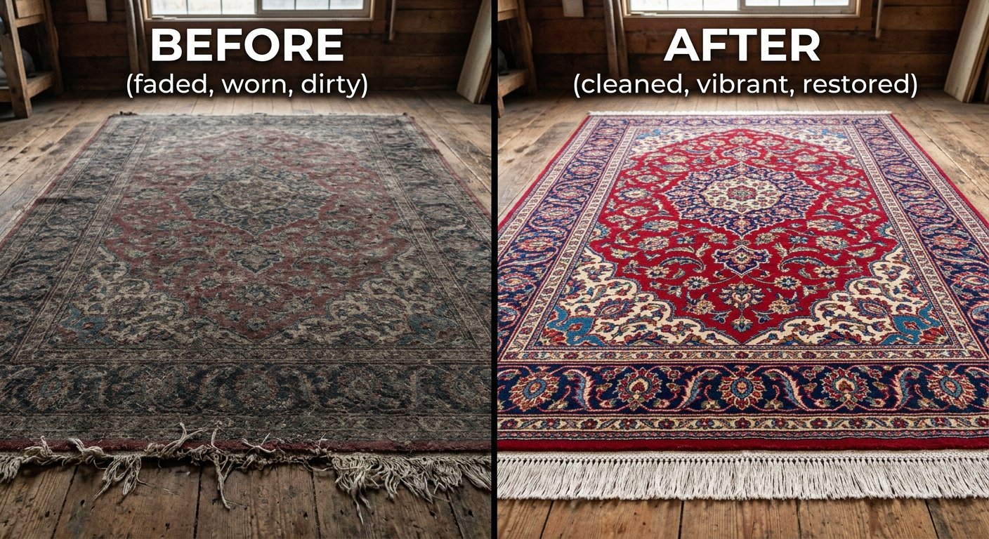 Before and After Rug Restoration