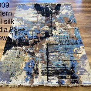 Premium Handmade Modern Abstract Rug – Beige & Dark Brown